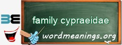 WordMeaning blackboard for family cypraeidae